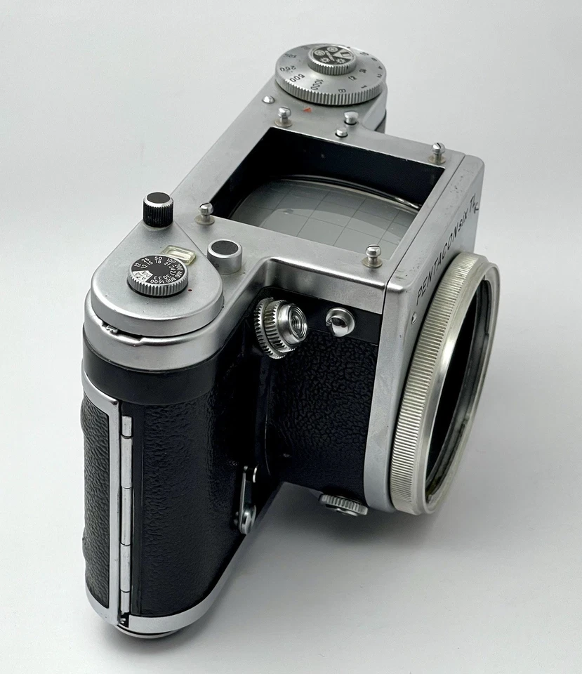 Cámara SLR de formato medio con pantalla de cuadrícula Pentacon Six TL reparada/calibrada Foto 3 de 4