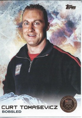 2014 Topps US Olympic BRONZE MEDAL CURT TOMASEVICZ Bobsled Winter Track Games