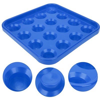 Blue 16 Holes Pool Snooker Billiard Ball Storage Holder Tray Billiards Supply Ac