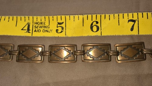 Vintage Copper Link Aztec Bracelet - Picture 3 of 5