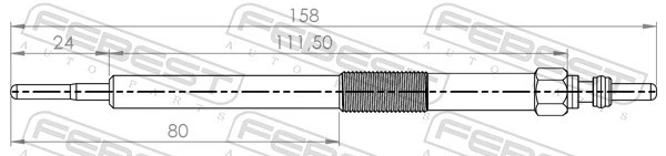 4x GLOW PLUG 14642-003 FOR SSANGYONG REXTON/II/VAN D20DTR 2.0L 4cyl 2.7L 5cyl - Image 3 of 4