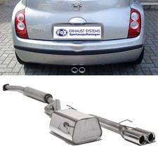 FOX Sportauspuffanlage 2x76mm Absorber für Nissan Micra K12 Fahrgestellnummer U1