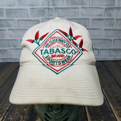 Vintage Tabasco Hat Cap Strap Back Beige Monster Logo Embroidered