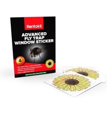 Rentokil Fly Trap Killer Window Stickers Flying Insect Bug Killer Trap 4 Pack