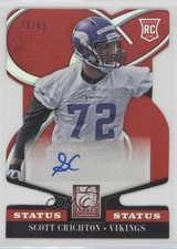 2014 Panini Elite Rookie Status Red Die-Cut 21/49 Scott Crichton #182 Auto 0b2