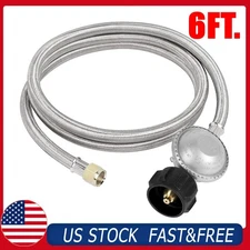 SHINESTAR 6 Ft Hose Low Pressure Propane Hose w/ Regulator, Stainless braided