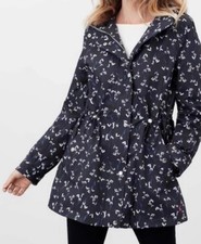 NWT joules Joules Black  White Ditsy Floral Shoreside Raincoat US 6