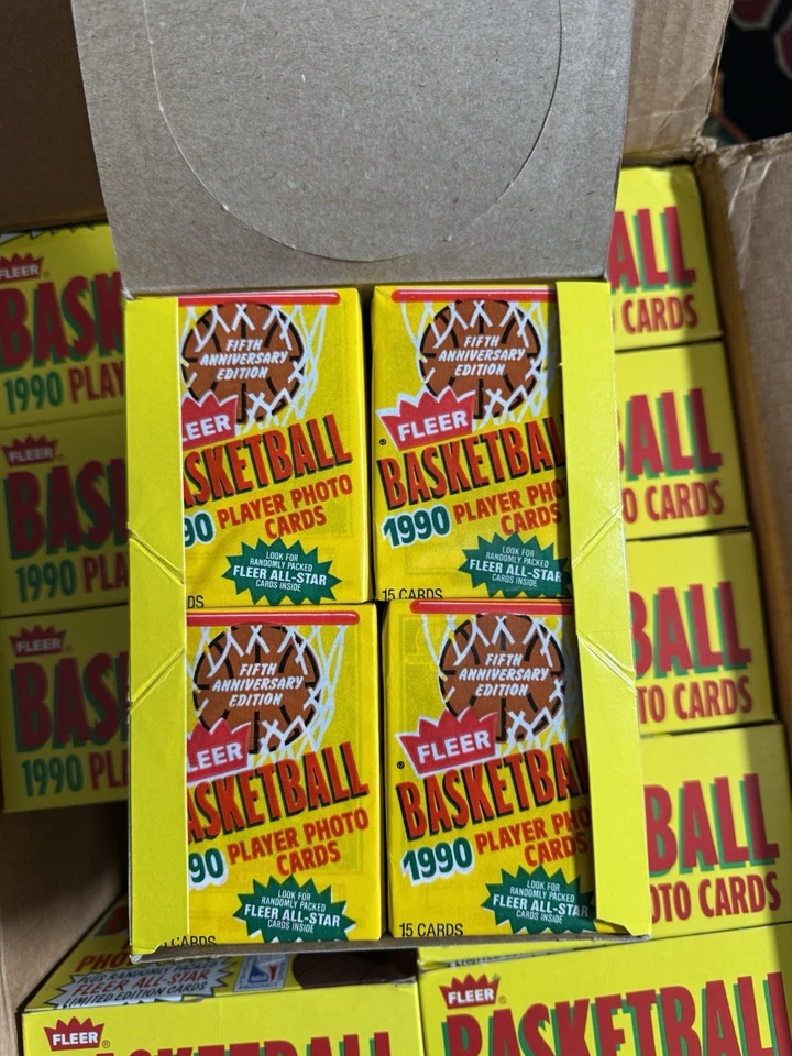 1990 Fleer Basketball Wax Box 36 Packs Factory Sealed Michael Jordan Case Fresh! - Image 3 of 4