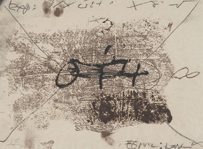 Antoni TAPIES: Calligraphic Writing - Signed Lithograph
