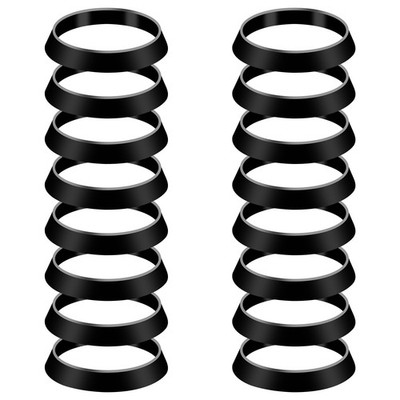 16 Pcs Seal Ring Silicone Washer, Cone Ring, Waste Pipe Black