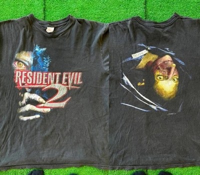 RESIDENT EVIL 2 1998 2 Sided Graphic Black T Shirt Heavy Cotton