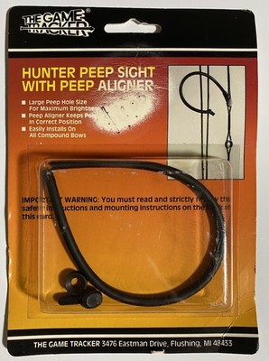 Game Tracker Hunter Peep Sight - Compound Bows Archery Hunting Shooting NOS