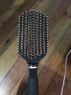 Tangle Buster Hair Brush | Black Detangler Soft Nylon Bristles Hair Rubber Grip