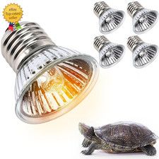 50W UVA UVB Reptile Heat Lamp Bulbs 4 Pack Basking Light for Bearded Dragon Liza
