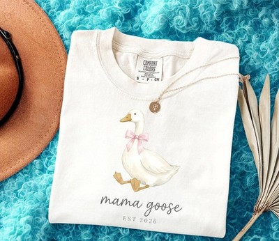 Mama Goose Est 2026 Shirt Pregnancy Announcement Mom To Be Baby Shower Tee