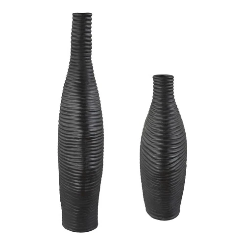 Uttermost 18243 Duostacked 18" Tall Ceramic Vases - Set of 2 - Black - Picture 3 of 6