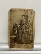 Victorian Antique Cabinet Card Photo 4  X 2  Photo Young Lady Detailed Photo