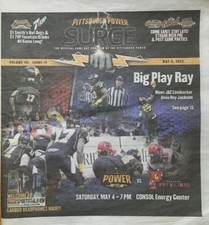 Pittsburgh Power Game Program May 4 2013 Big Program Cover On 12x8in Metal Sign