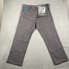 Red Ape Denim Pants Men's 38x30 Gray Y2K Streetwear Urban Hip Pop