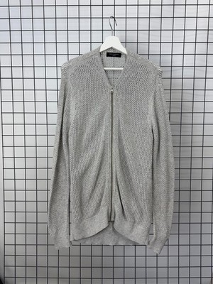 AllSaints Metz Grey Zip Up Men's Long sleeved Knit Cardigan sweater medium