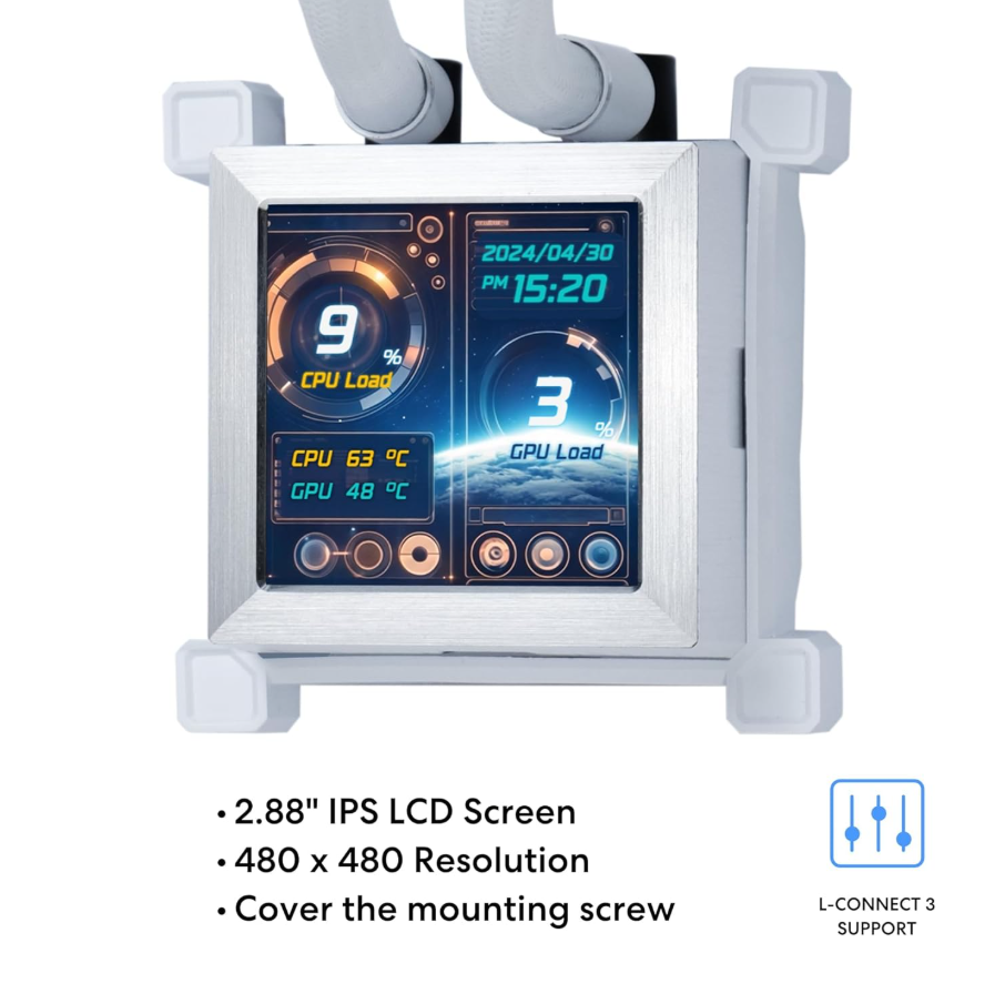 Lian Li HydroShift LCD 360S HSLCD36SW WHITE Pre-installed 3 x 28MM