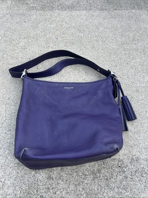 COACH LEGACY MARINE DARK PURPLE LEATHER HOBO SHOULDERBAG BUCKET