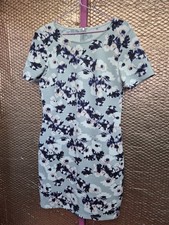 Warehouse Size 10 Grey Floral Knee Length Shift Dress (925/239/v)