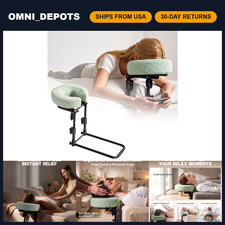 Adjustable Massage Headrest for Bed - Portable Face Cradle Pillow, Easy Install,