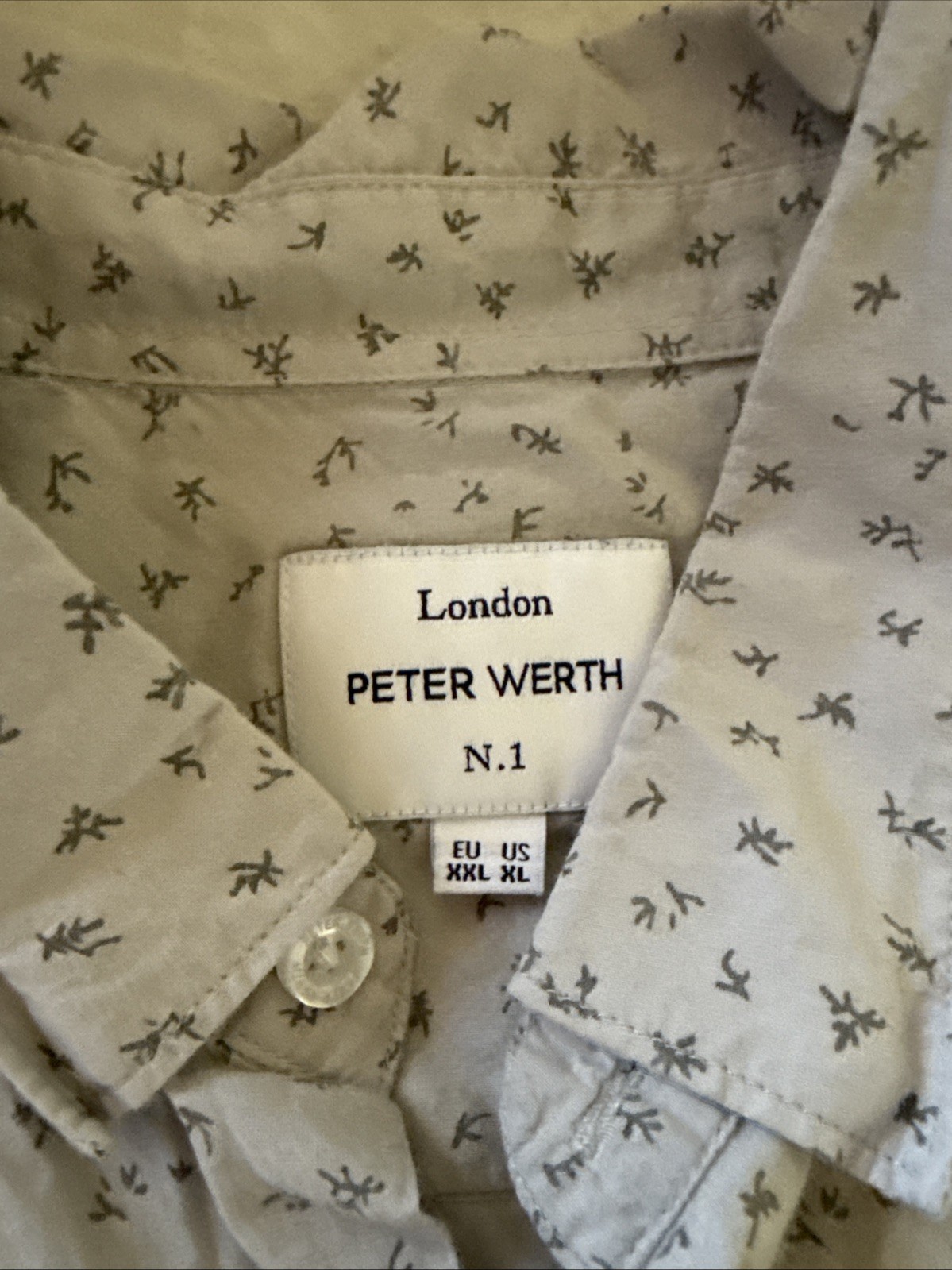 Peter Wirth Button Down Grey Collared Patterned S… - image 2