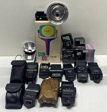 Lot of 15 Assorted Camera Flashes