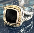 Vintage Men’s Sterling Silver 925 & 14K Gold Two-Tone Ring Size 9.25