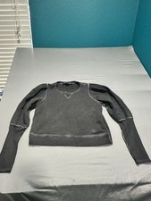 Veronica Beard Sweatshirt Gray Crop Long Fitted Wrist Round Neck Size S