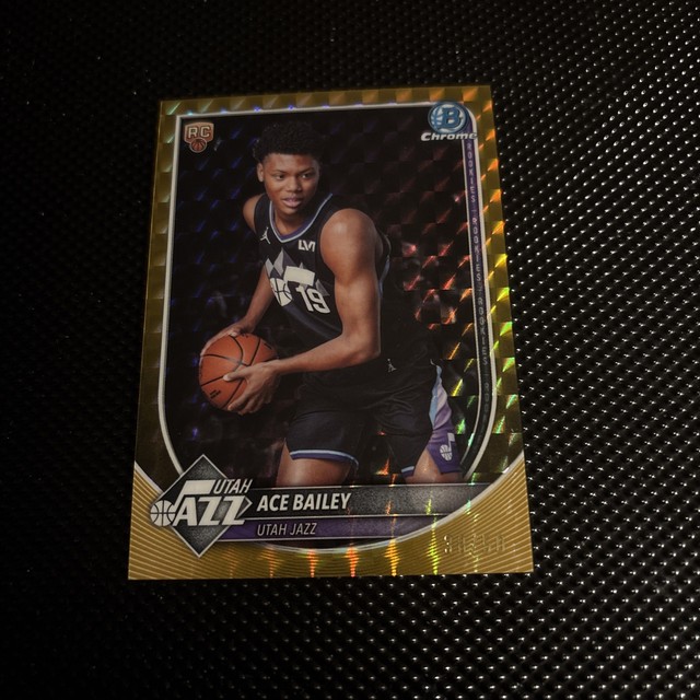2025-26 Bowman Ace Bailey Chrome RC Gold Geometric Refractor Rookie #/50 Jazz