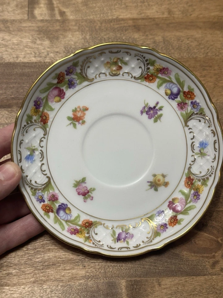 Vintage Schumann Baviera Alemania Zona EE. UU. Emperatriz Dresde Flores SOLO PLATILLO Foto 4 de 4