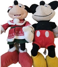 Disney Mickey Mouse Plush Lot Minnie Christmas Outfit Holiday Stuffed