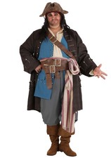 Plus Size Mens Authentic Captain Jack Sparrow Costume
