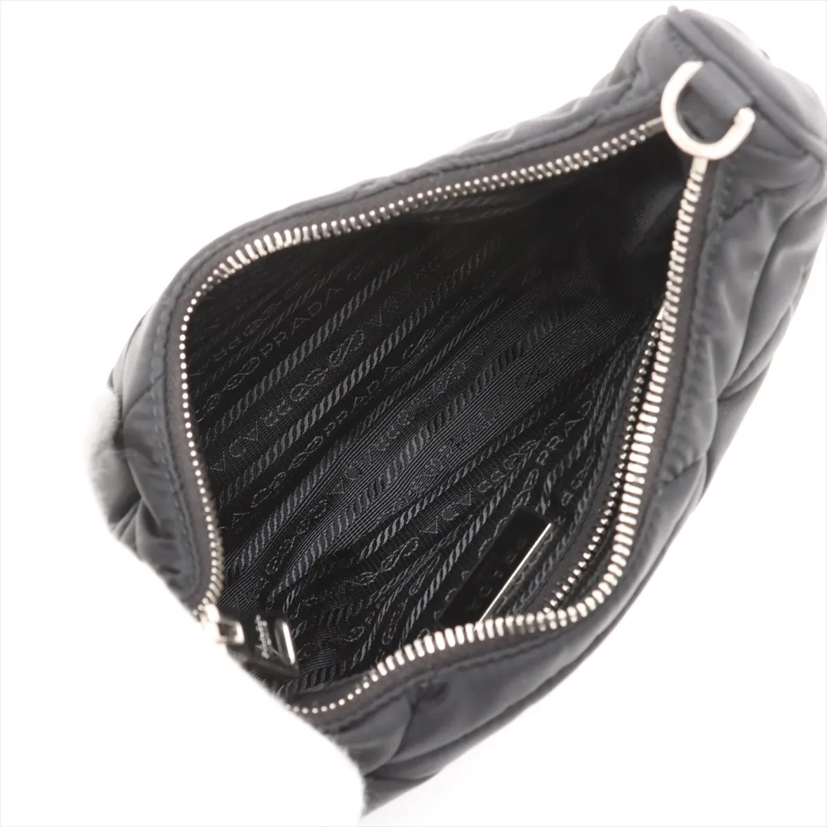Prada Tessuto Quilt nylon x leather Shoulder bag Black 1BC151 thumbnail 6