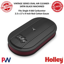 Holley Air Cleaner Vintage Oval Red Cotton Gauze Black For Single 4-bbl Carb.