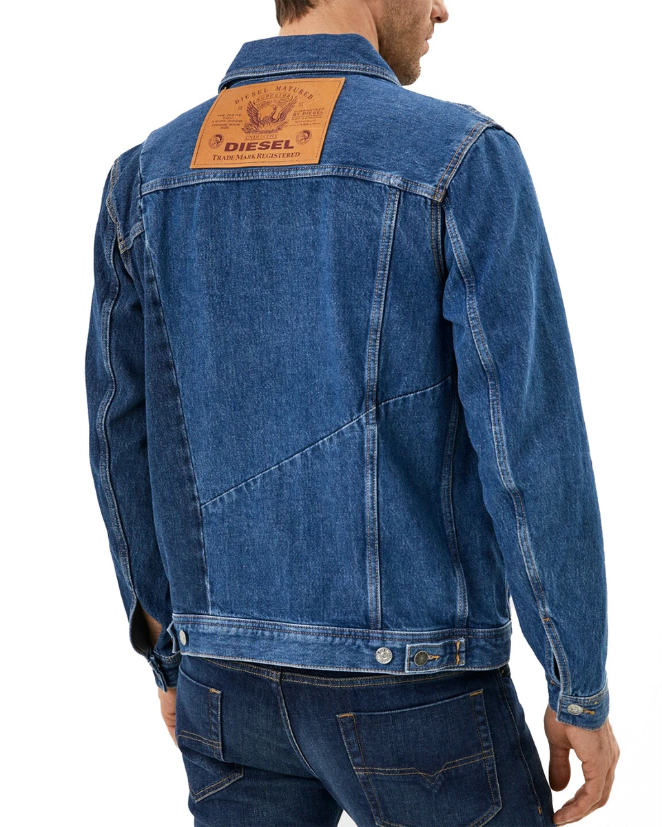Diesel Mens Patchwork Denim Jeans Jacket D COSNIL