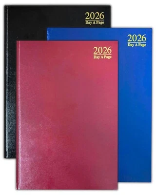 FM 2026 Diary A5 Page A Day Diary Hardback Casebound Full Year Planner Organiser