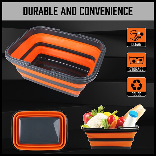 Adjustable Collapsible Sink 16L Large Portable Basket Wash Basin Outdoor Camping - Picture 8 of 9