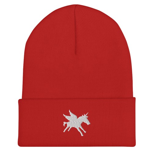 Cuffed Beanie Embroidered Winged Unicorn - Picture 17 of 21