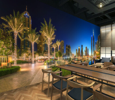 3D Park Night Scene ZHUA7185 Wallpaper Wall Murals Removable Self-adhesive Amy