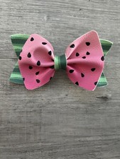Watermelon Summer Hair Bow - Custom Made Hair Bows With Clip In The Back 
