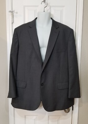 Pronto Uomo Men's Wool Grey Pinstripe Suit Size 48R