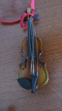 Wood VIOLIN Christmas Ornament