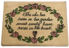 Uptown Holly Pond Hill Rubber Stamp She Who Has Roses in Her Garden Nature Rare