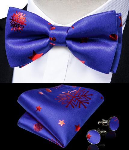 DiBanGu Rosa Herren Seide Fliege Einstecktuch Manschettenknöpfe Hochzeit Party Fliege Set - Bild 80 von 87
