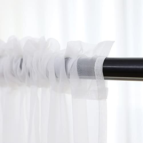 Window Sheer Gradient Blue Curtains 84 Inches 52"W x 84"L | 2 pcs Gradient-blue - Foto 2 di 5