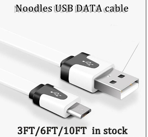 NTJ Flat Noodle data charge Cable charger for iPhone X 8 7 6 plus 4s 5 MICRO USB - Picture 12 of 16